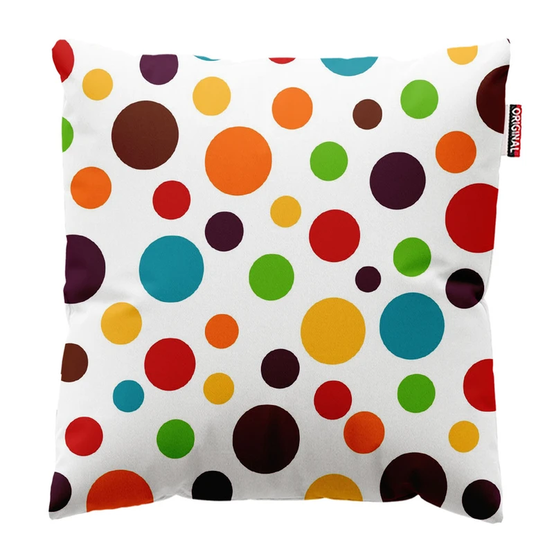 کوسن پاد آفرین طرح دایره های رنگی کد 3056 سایز 30*30 سانتی متر