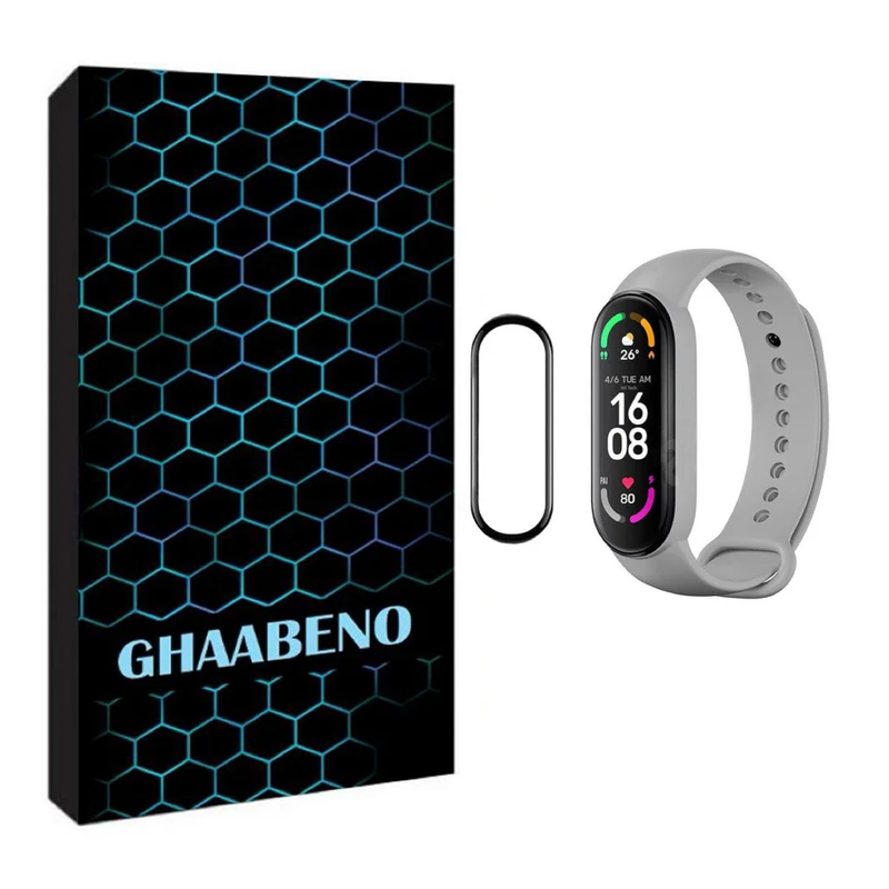 بند قاب نو مدل سیلیکونی مناسب برای ساعت هوشمند شیائومی MI BAND 4 به همراه محافظ صفحه نمایش