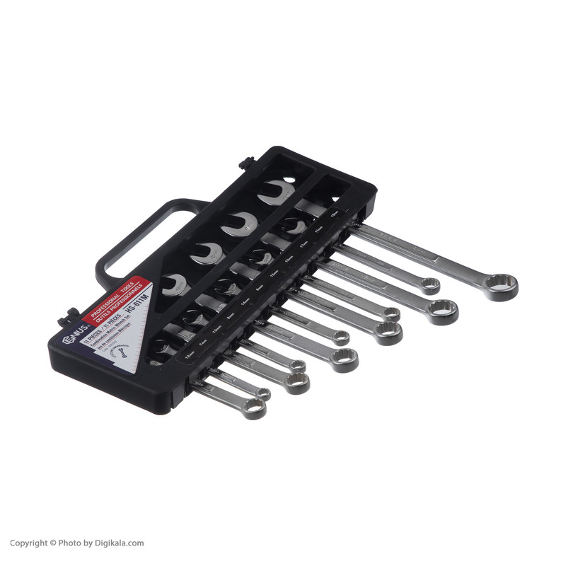 مجموعه ۱۱ عددی آچار یکسر رینگی یکسر تخت جنیوس تولز مدل HS-011M