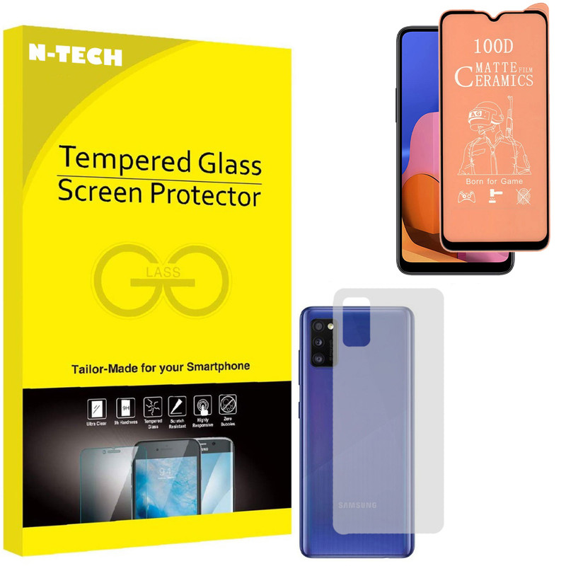  محافظ صفحه نمایش سرامیکی مات انتک مدل CRBKM-01 مناسب برای گوشی موبایل سامسونگ Galaxy A42 به همراه محافظ پشت گوشی 