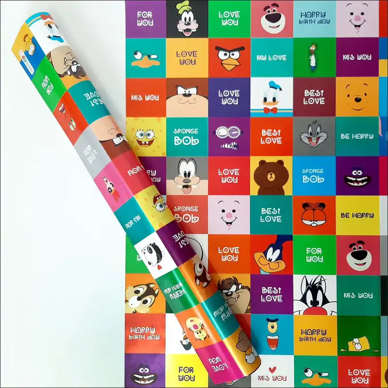 کاغذ کادو طرح کودک بسته 2 عددی