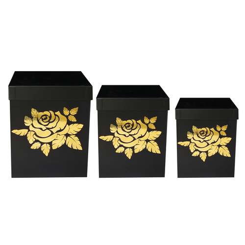 باکس گل مدل rose مجموعه سه عددی