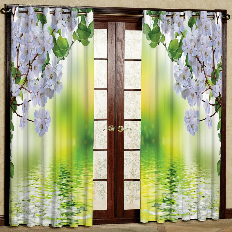 پرده مدل گل دار مخمل پانچی کد 2613 سایز 200x140 سانتی متر