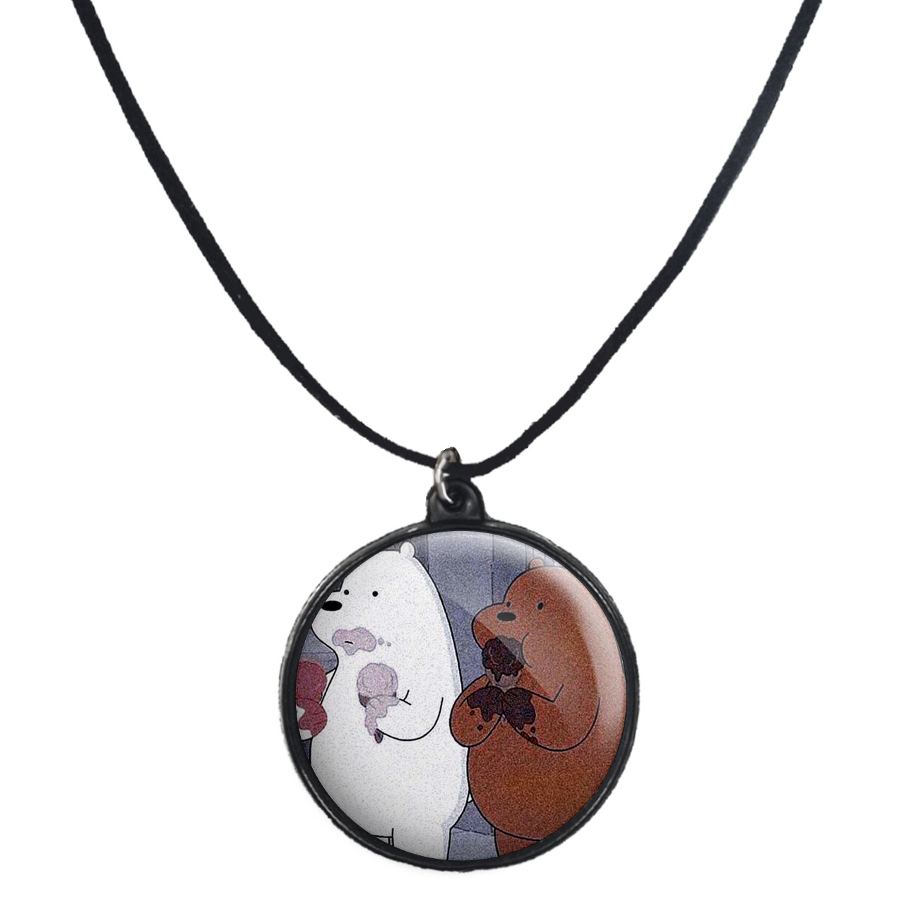 گردنبند پرمانه طرح خرس‌های کله‌فندقی کد pmb.10239 مدل دو طرفه