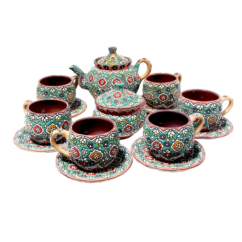 سرویس چای خوری میناکاری 14 پارچه کد 3-4