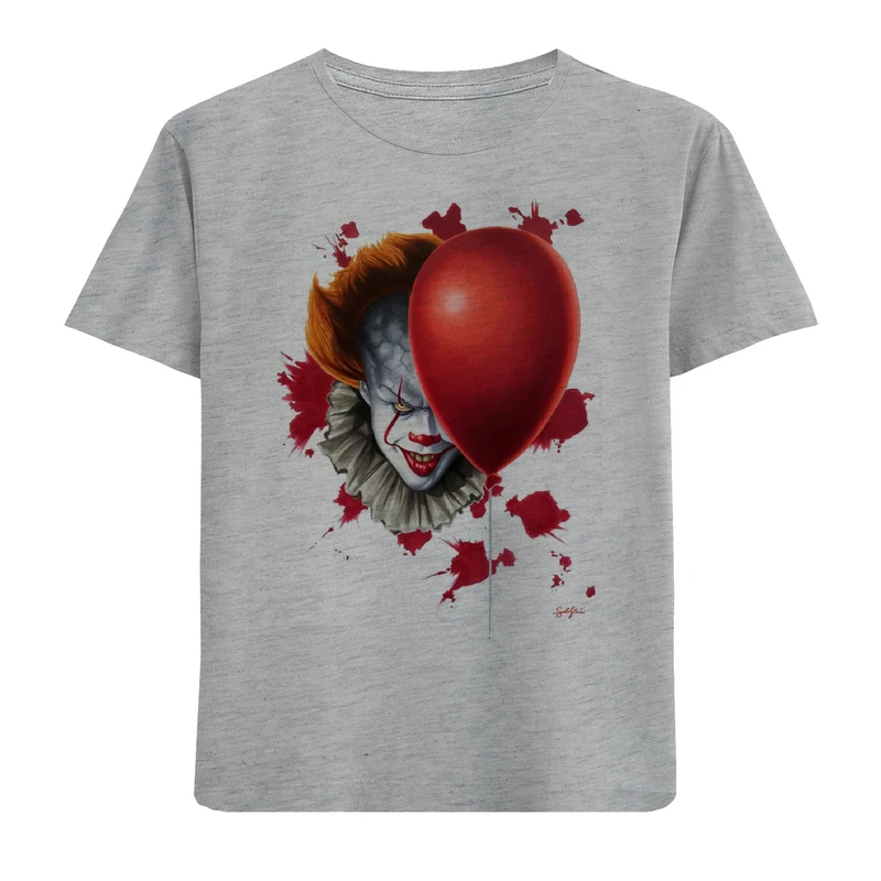 تی شرت آستین کوتاه پسرانه مدل دلقک وبادکنک W255