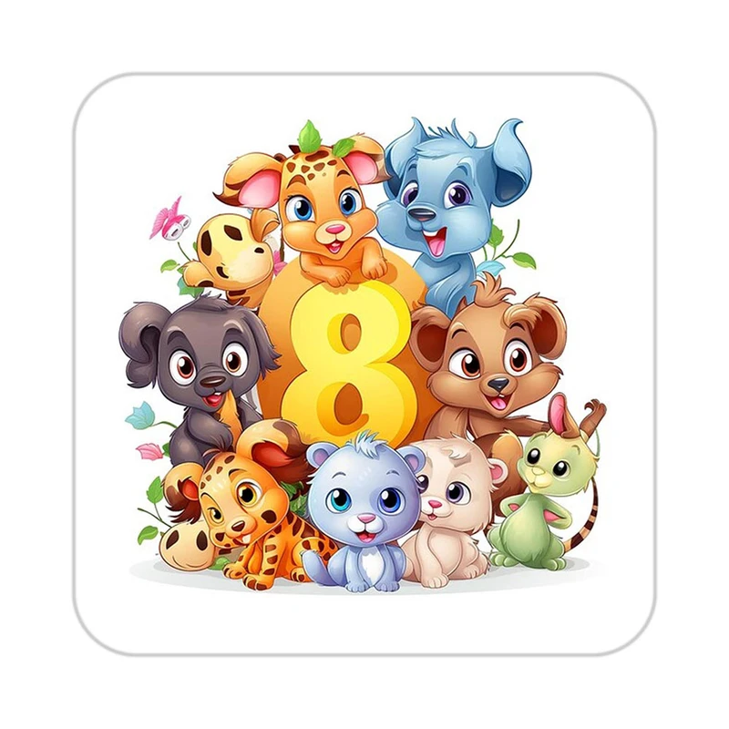 زیر لیوانی کاکتی طرح حیوانات کارتونی مدل mp27411