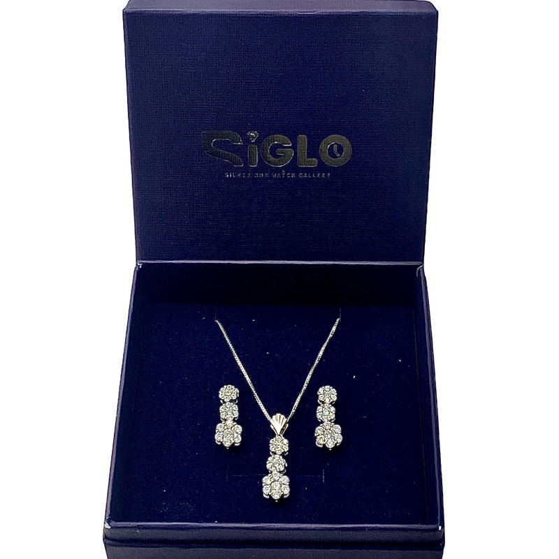 نیم ست نقره زنانه مدل گل