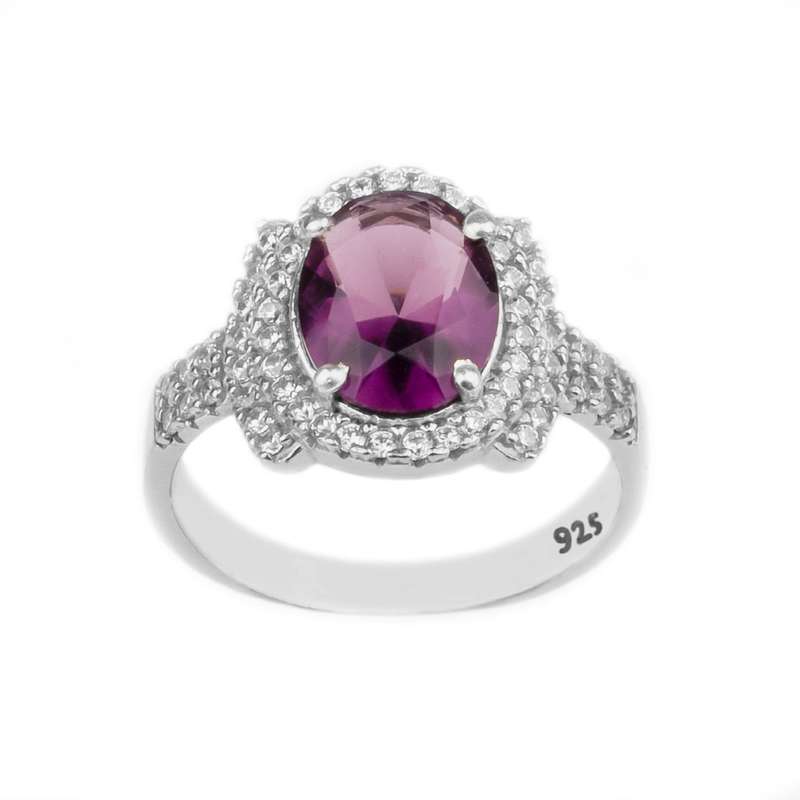 انگشتر نقره زنانه مدل یاقوت کبود کد 21307