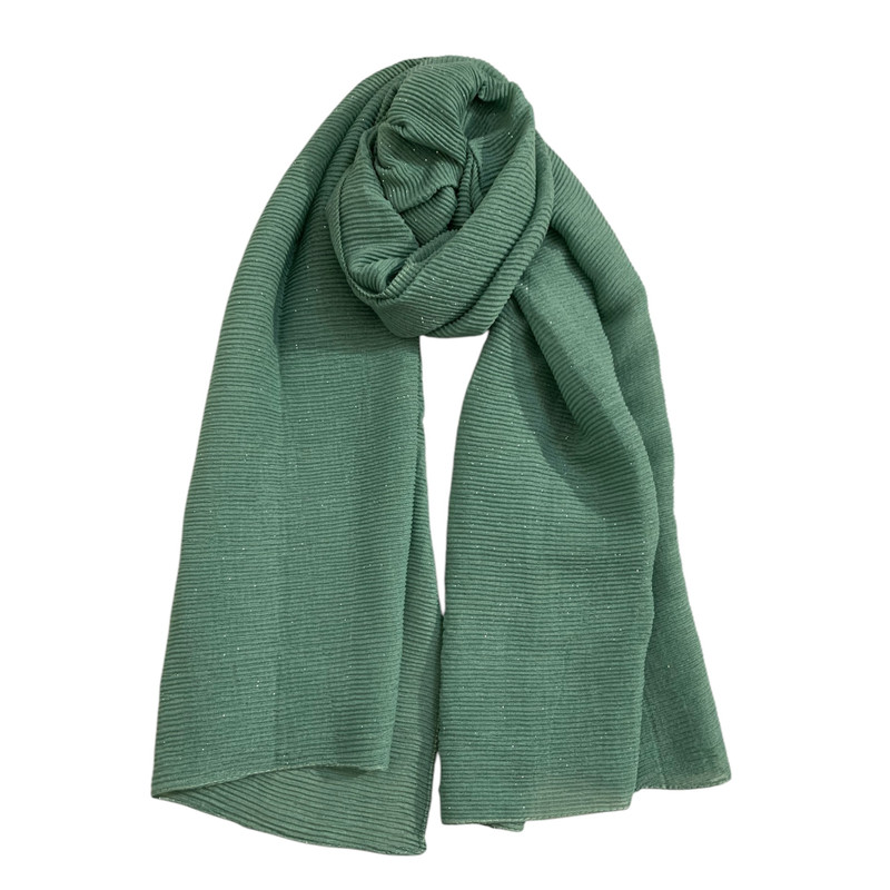 شال زنانه مدل پلیسه اکلیلی شاین‌دار کد 0021