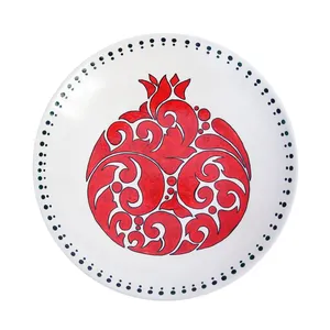 بشقاب سفالی دیوارکوب طرح انار اسلیمی کد S 051