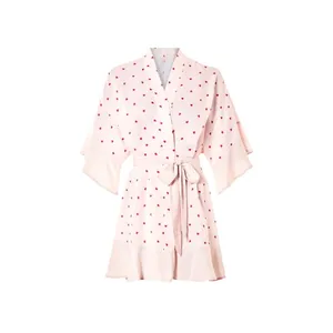 رب دو شامبر زنانه اسمارا مدل ساتن قلبی