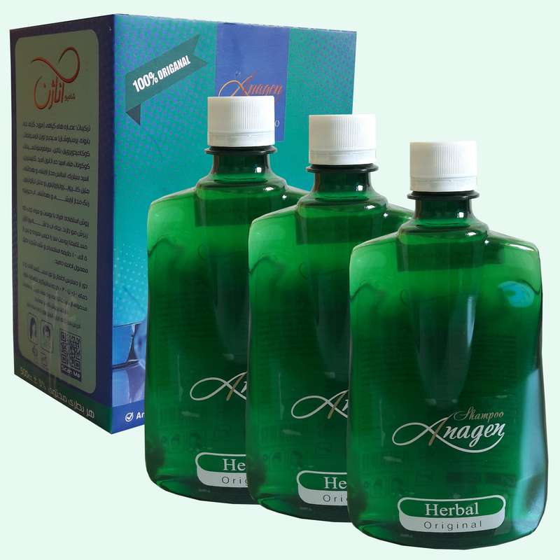 شامپو ضد ریزش مو اناژن مدل Herbal حجم 500 میلی لیتر بسته 3 عددی