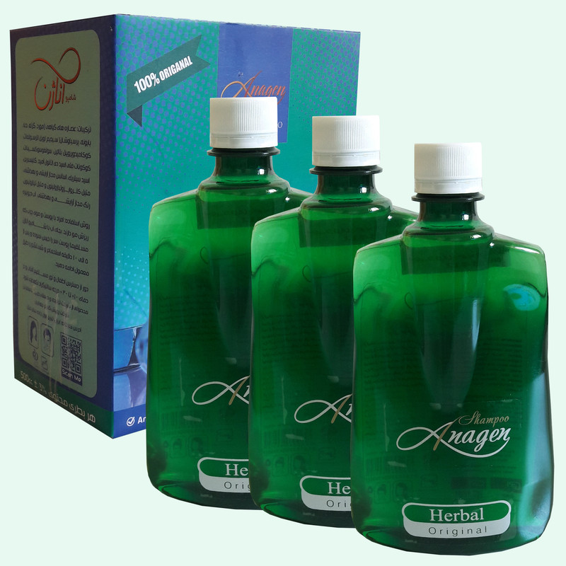 شامپو ضد ریزش مو اناژن مدل Herbal حجم 500 میلی لیتر بسته 3 عددی