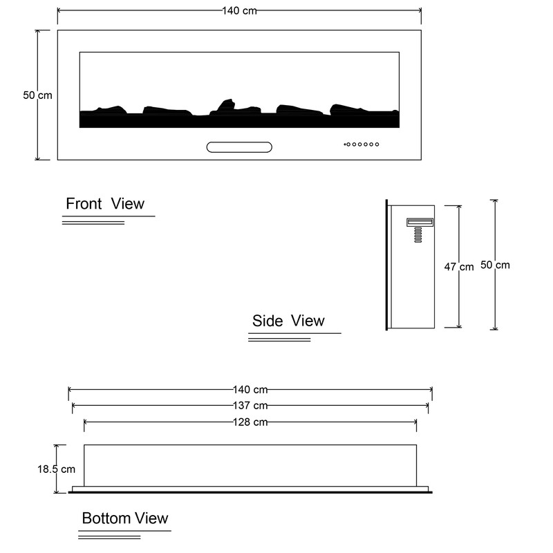 شومینه برقی اچ بی مدل LCD-140