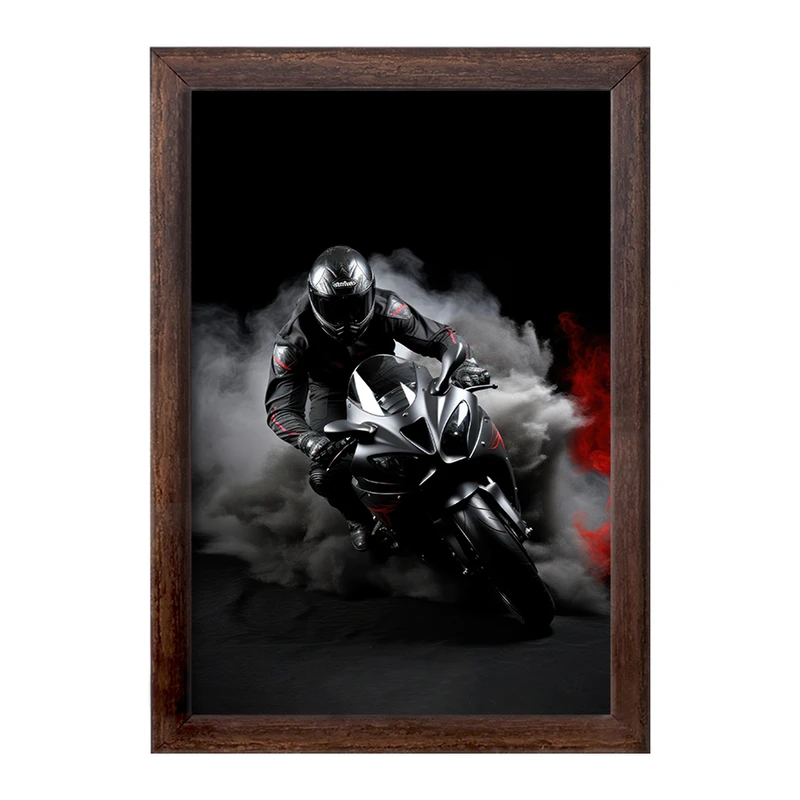 تابلو خندالو طرح موتورسوار و موتور سیکلت کد F2686