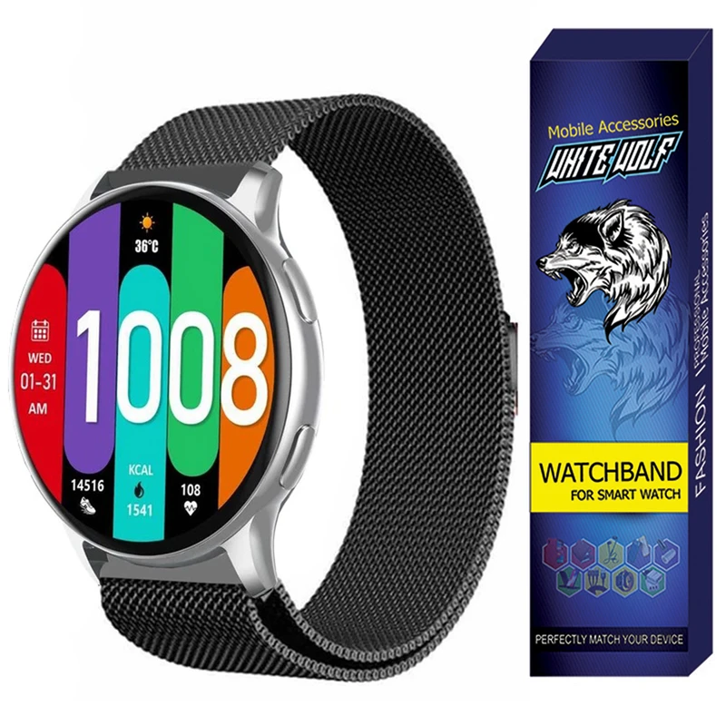 بند وایت ولف مدل WB-Mil مناسب برای ساعت هوشمند گلوریمی GR1 / 22mm
