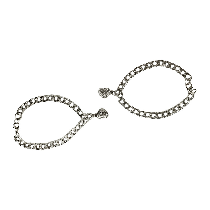 دستبند  دوستی مدل قلب درخشان طرح مگنتی مجموعه دو عددی