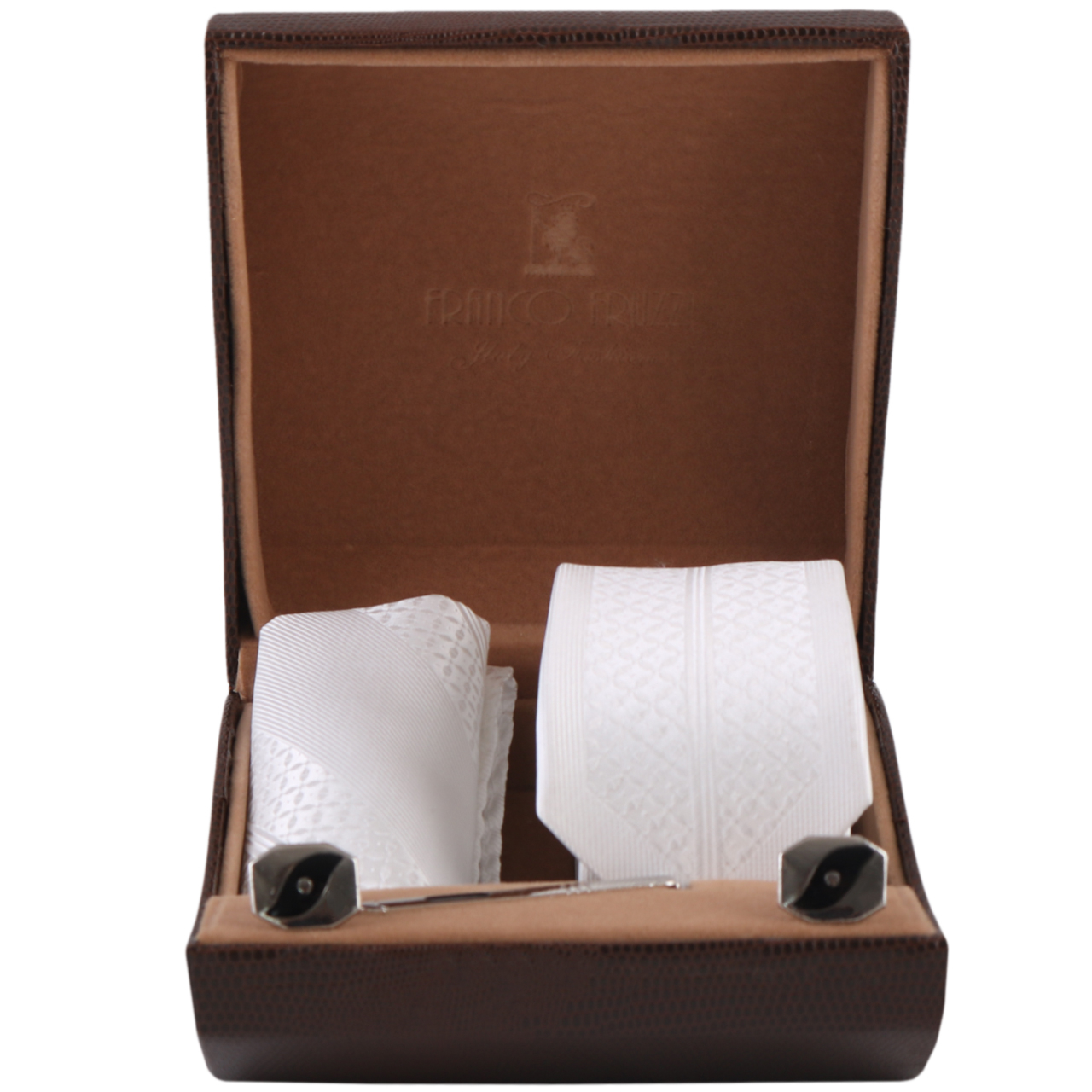 ست کراوات و گیره کراوات و دستمال جیب و دکمه سردست مردانه فرانکو فروزی مدل F-101842