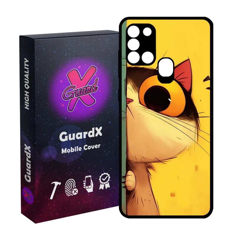 کاور گارد ایکس طرح Cat مدل  Glass10781 مناسب برای گوشی موبایل سامسونگ Galaxy A21s