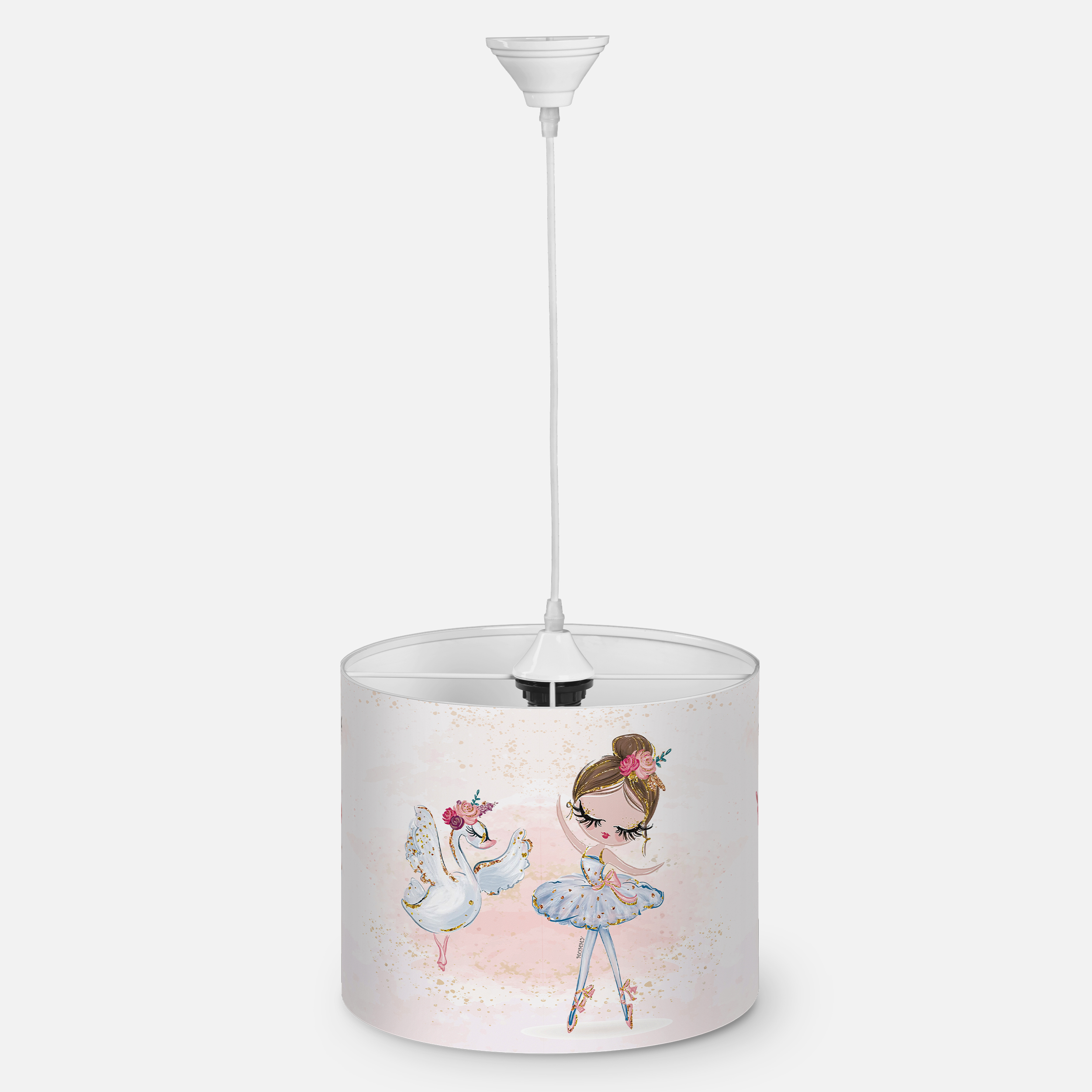 لوستر کودک مدل قو و بالرین کد GR-P-2160 به همراه آباژور و ساعت