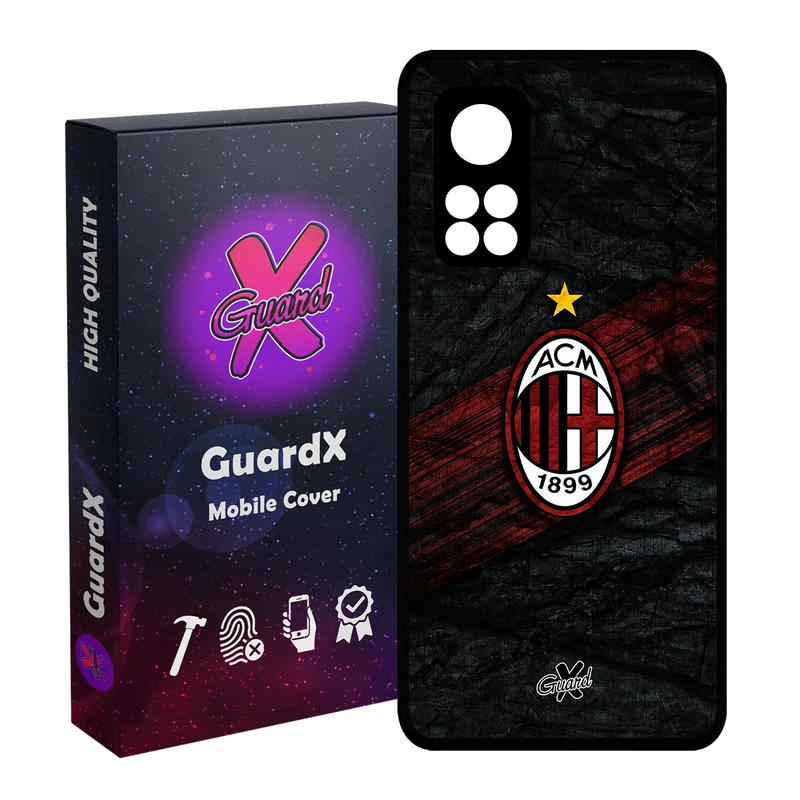 کاور گارد ایکس طرح AC Milan مدل Glass10057 مناسب برای گوشی موبایل شیائومی Mi 10T / Mi 10T Pro