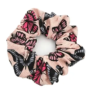 کش مو دخترانه مدل اسکرانچی طرح پروانه كد KSH600-GB