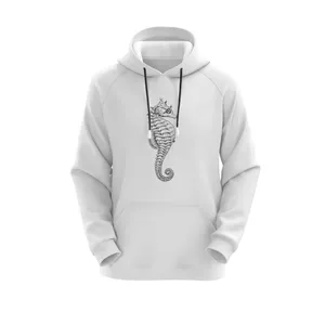 هودی زنانه مدل اسب دریایی کد J187 رنگ سفید