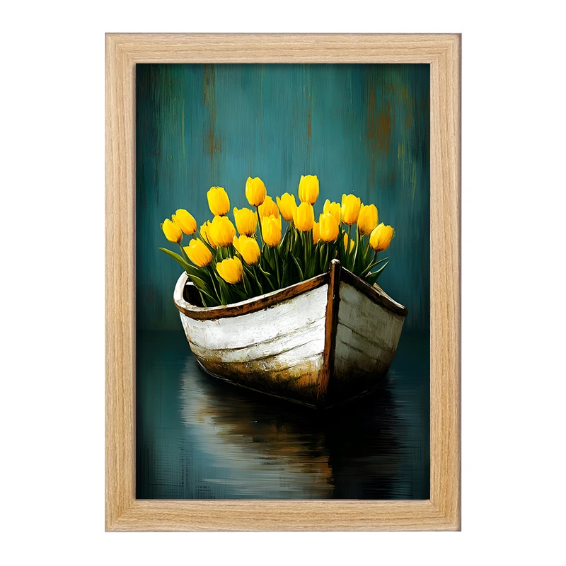 تابلو خندالو مدل قایق گل لاله کد F6606
