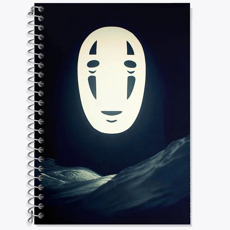 دفتر زبان 50 برگ خندالو مدل دو خط طرح نوفیس انیمه شهر اشباح Spirited Away کد 12089