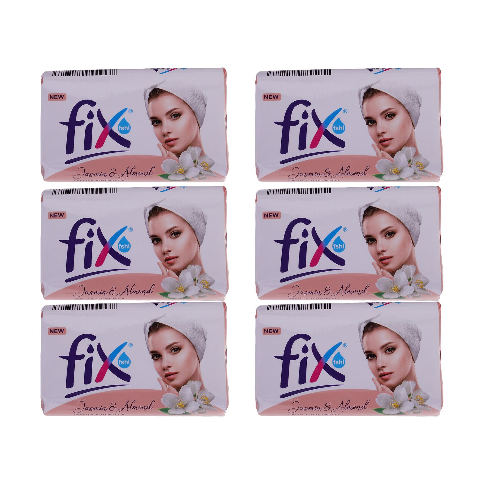 صابون شستشو فیکس مدل Jasmin & Almond وزن 90 گرم بسته 6 عددی -  - 1