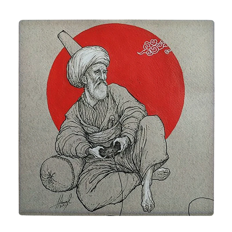 کاشی کارنیلا طرح پست مدرن ایرانی مدل لوحی کد klh2478