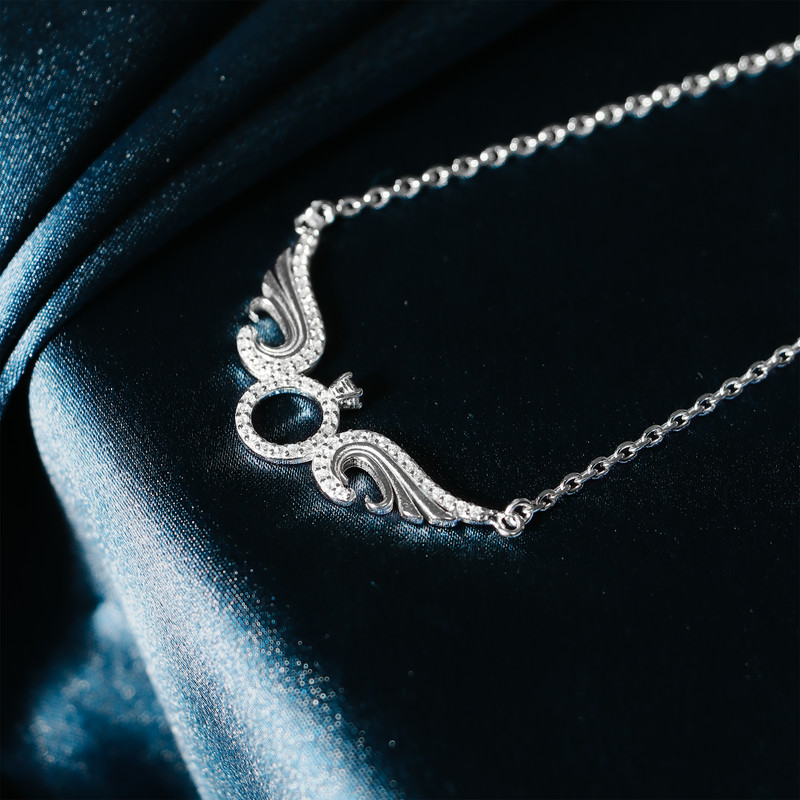 گردنبند نقره زنانه جی تی ای مدل بال فرشته