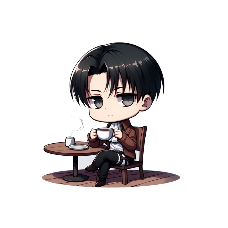 استیکر لپ تاپ و موبایل مدل انیمه طرح اتک ان تایتان لیوای آکرمن attack on titan Levi Ackermann کد 581
