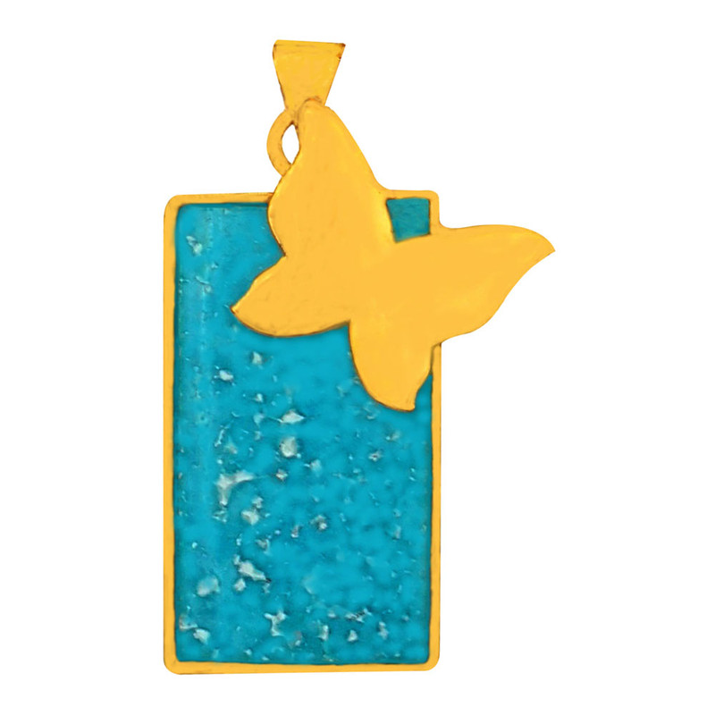 آویز گردنبند نقره زنانه طرح پروانه کد 123