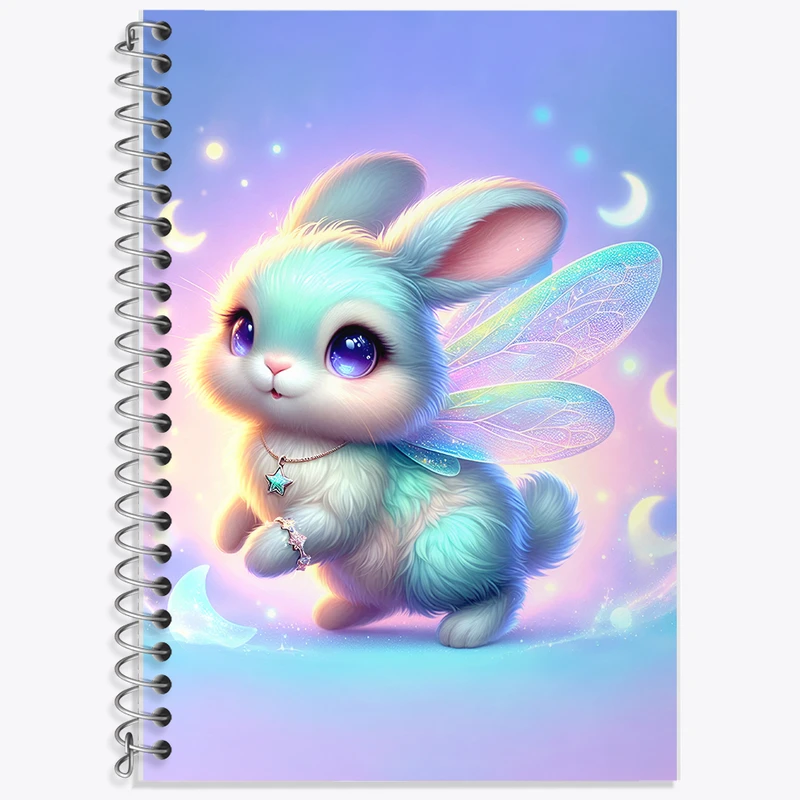 دفتر زبان 50 برگ خندالو مدل دو خط طرح خرگوش کیوت کد F5364