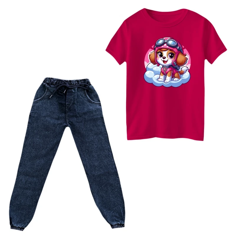 ست تی‌شرت و شلوار پسرانه مدل سگ نگهبان کد 3