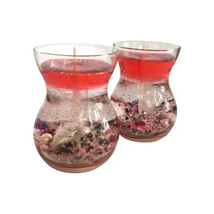 شمع دست ساز مدل ژله ای بسته 2 عددی