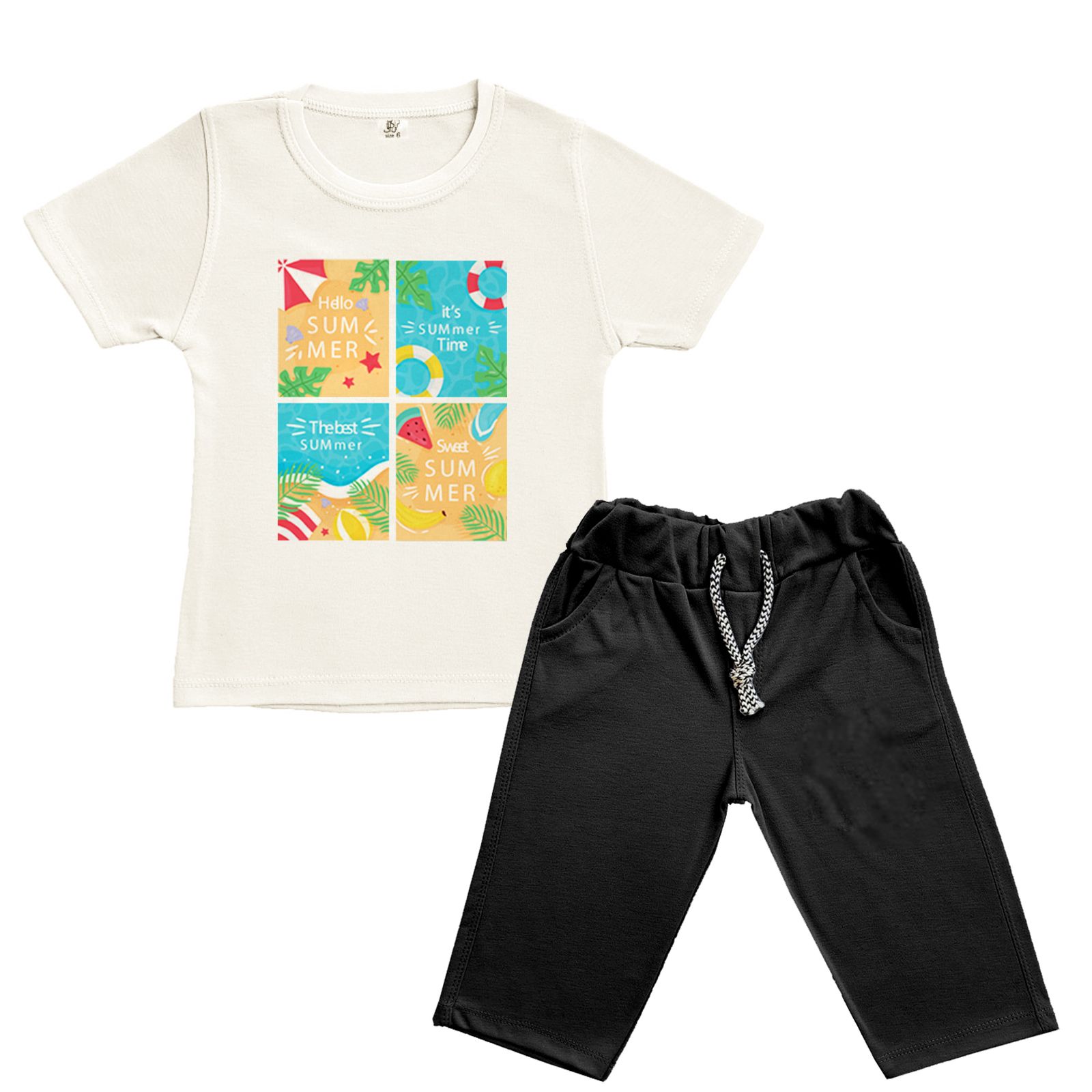 ست تی شرت و شلوارک بچگانه نیل کوک مدل Happy Summer -  - 1