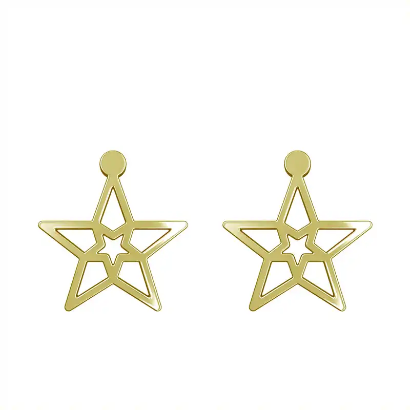 گوشواره طلا 18 عیار زنانه مدوپد مدل ستاره کد GA1-15465