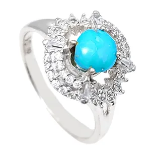 انگشتر نقره زنانه مدل فیروزه کد VA5773