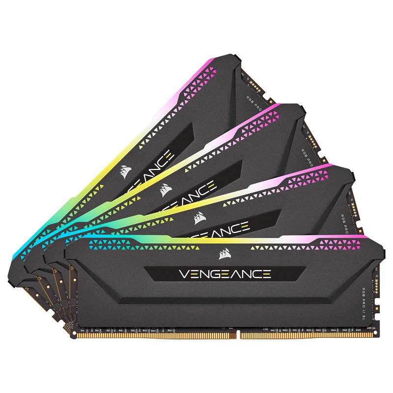 رم دسکتاپ DDR4 چهار کاناله 3200 مگاهرتز CL16 کورسیر مدل Vengeance RGB Pro SL ظرفیت 32 گیگابایت