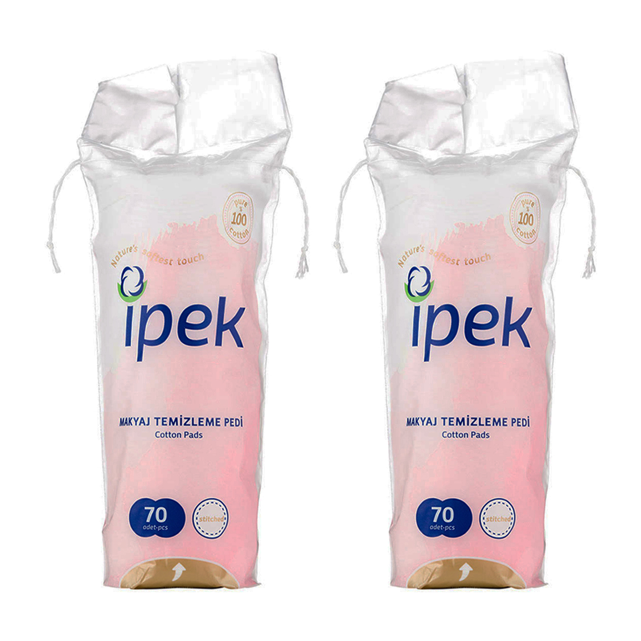 مراقبت پوست پد پاک کننده آرایش صورت ایپک مدل Cotton مجموعه 2 عددی