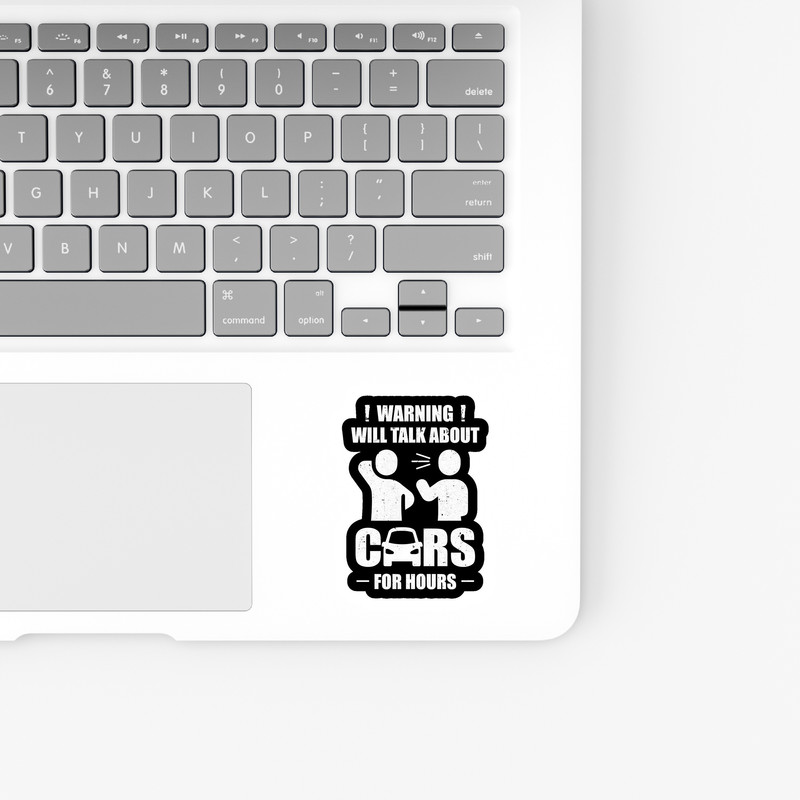 استیکر لپ تاپ و موبایل بووم طرح نوشته مدل Talk About Cars کد LA21