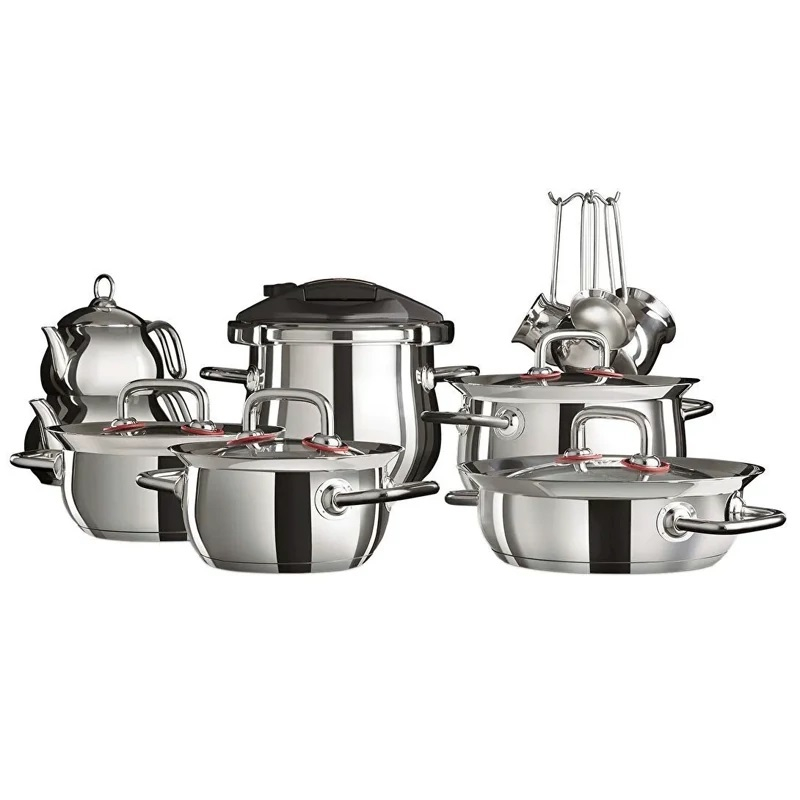 سرویس قابلمه و تابه استیل 17 پارچه کاراجا مدل Osaka PowerSteel Pro