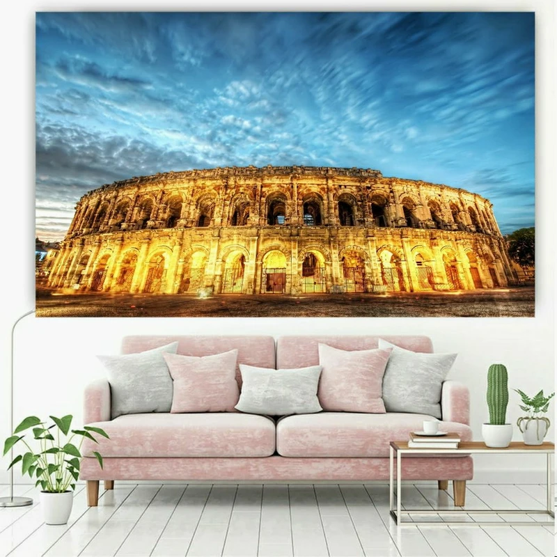 پوستر پارچه ای طرح رم باستان مدل محل نبرد گلادیاتورها کد b32