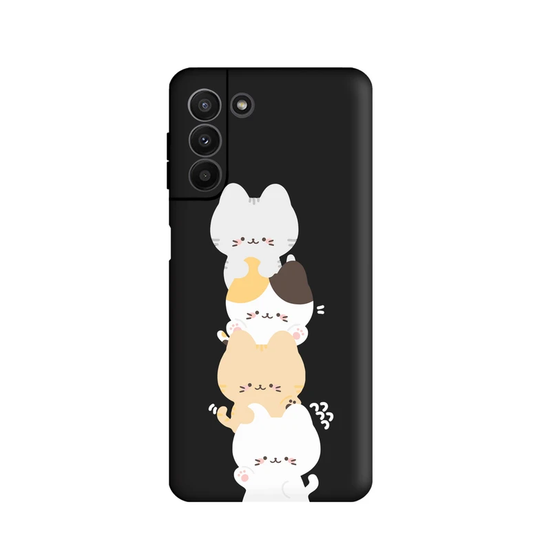 کاور قاب گارد طرح گربه های کیوت کد f6234 مناسب برای گوشی موبایل سامسونگ Galaxy S21 FE