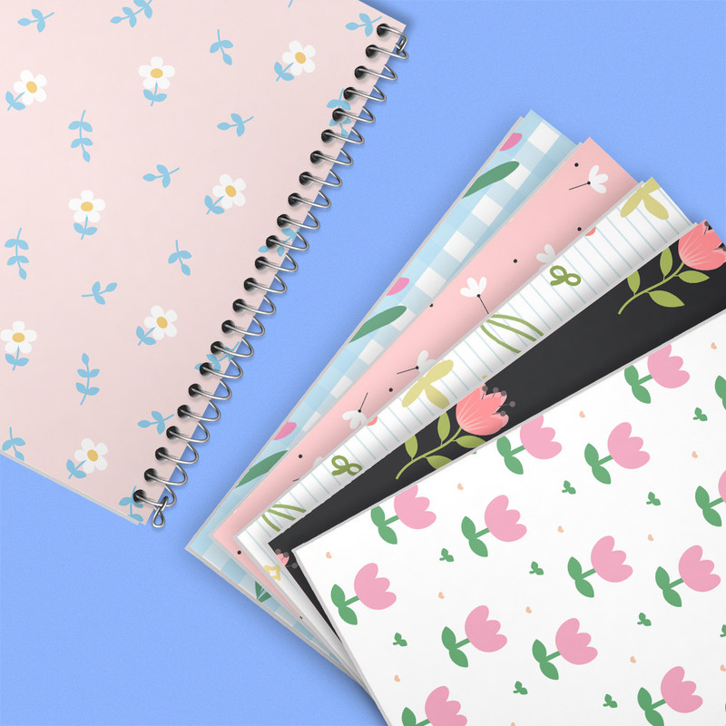 دفتر نقاشی 50 برگ خندالو طرح گل گلی کد 80 مجموعه 6 عددی