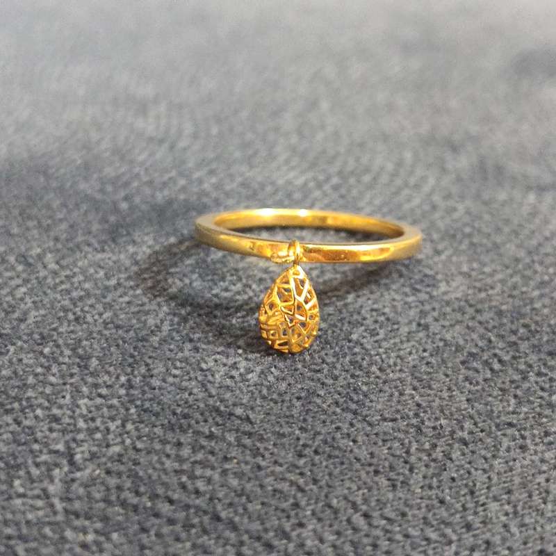  انگشتر طلا 18 عیار زنانه قیراط طرح اشک کد GH1601