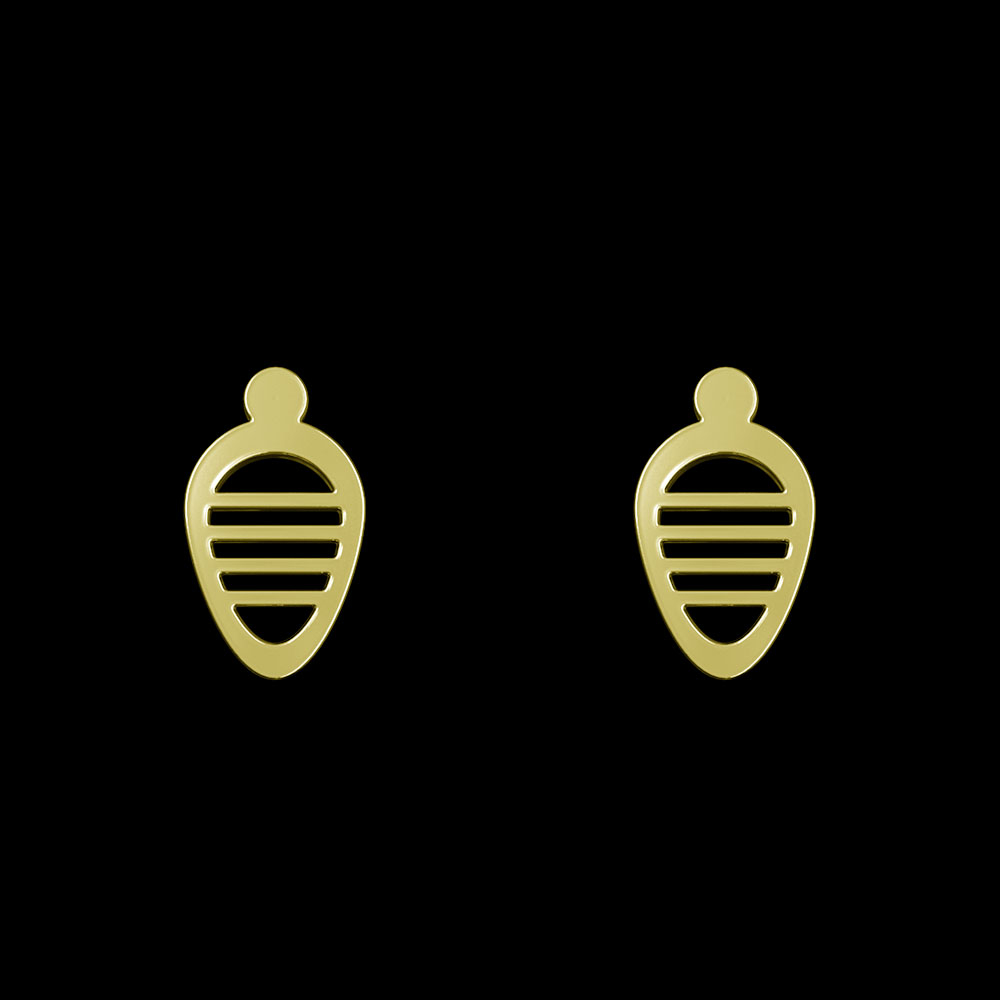 گوشواره طلا 18 عیار زنانه مدوپد مدل هندسی کد GA1-10135